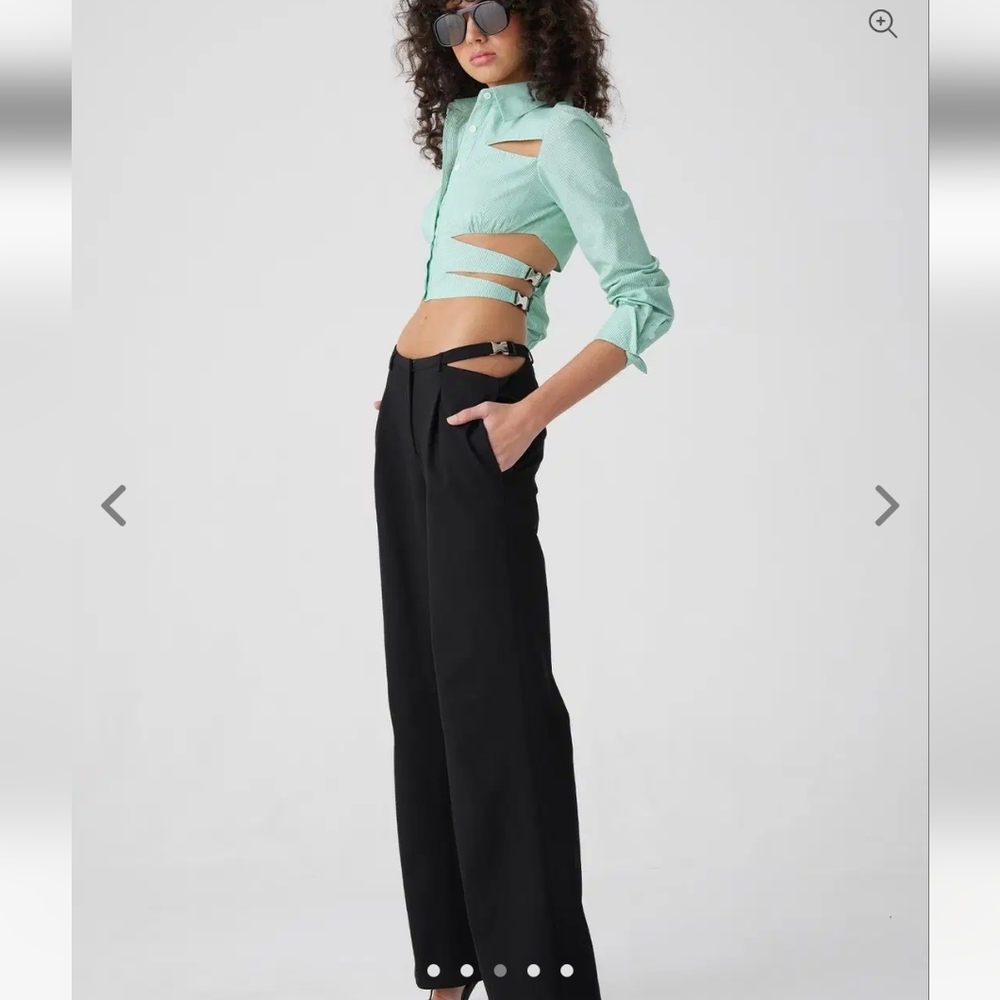 ATOIR The Lulu Trouser In Black Contemporary Wide Leg Buckle Waist Detail